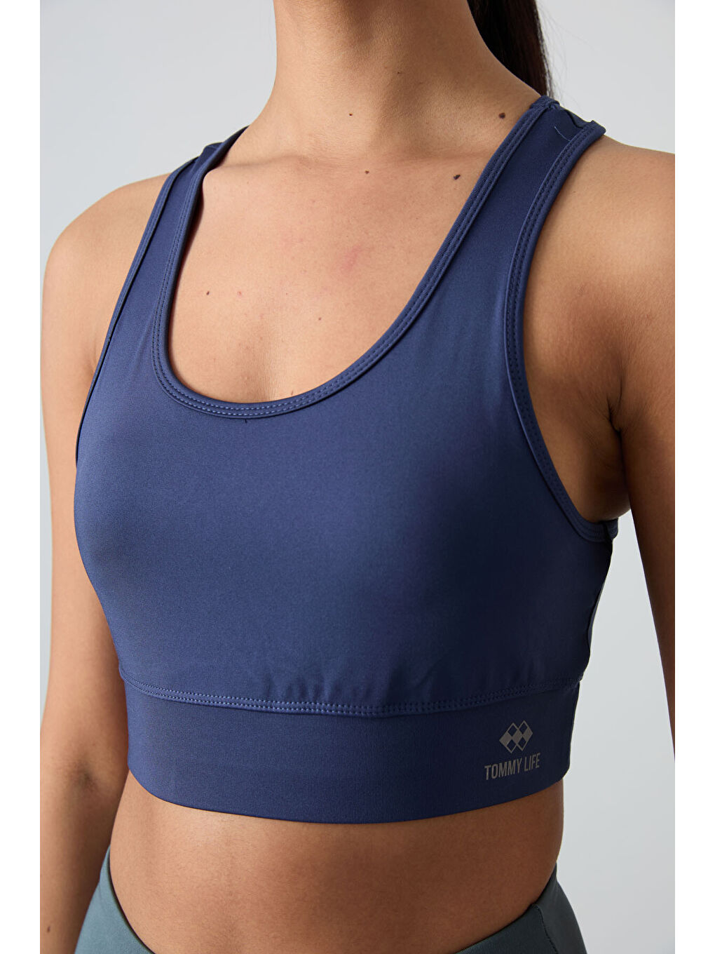 İndigo Sırt Detaylı Dar Kalıp U Yaka Kadın Spor Büstiyer - 97120-1