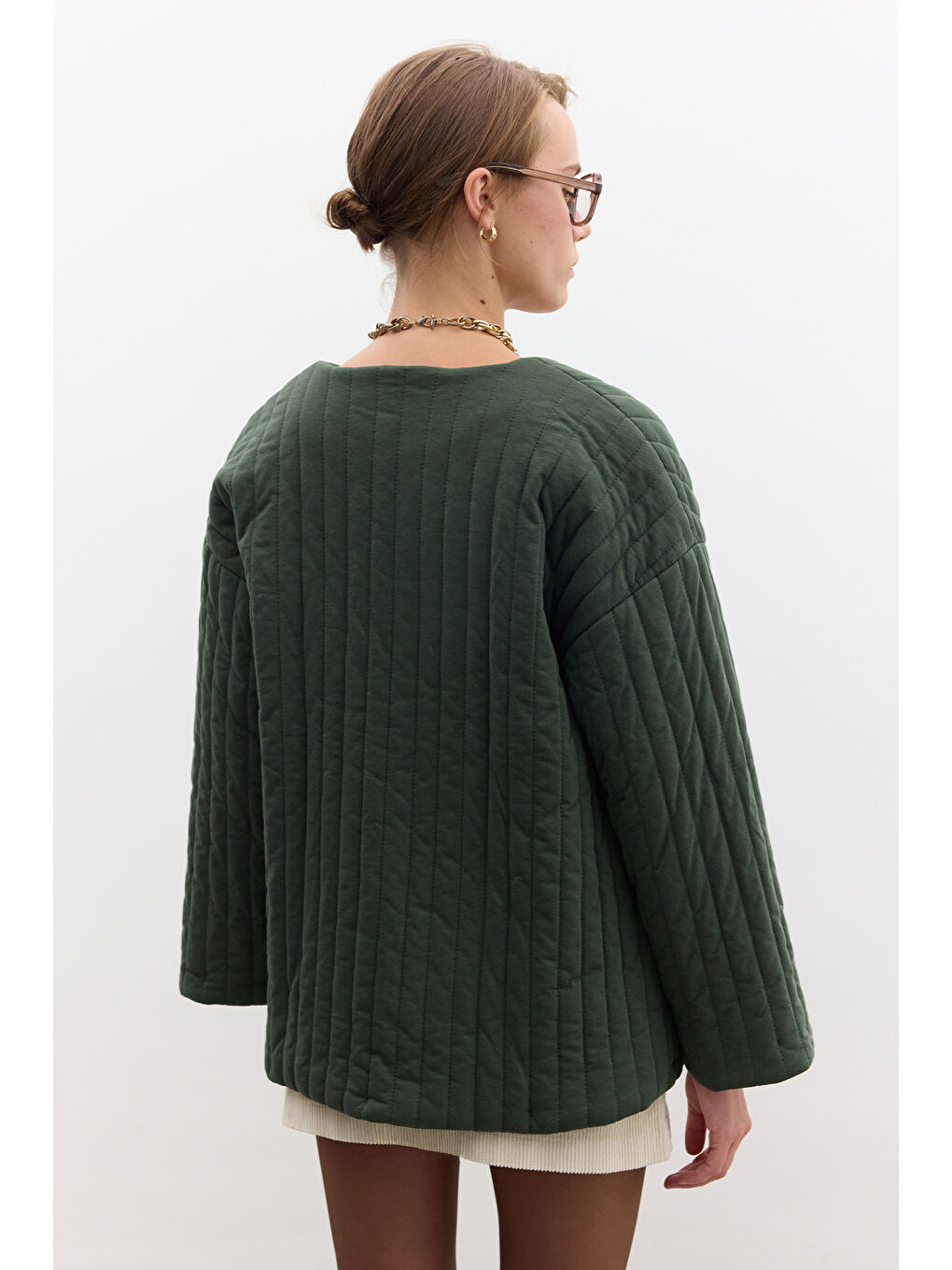 Kapitone Bağlamalı Mont Yeşil-3