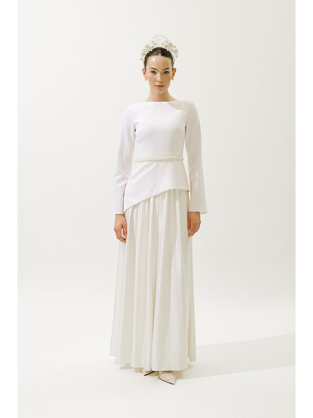 Annıta Abiye Elbise Ekru-4