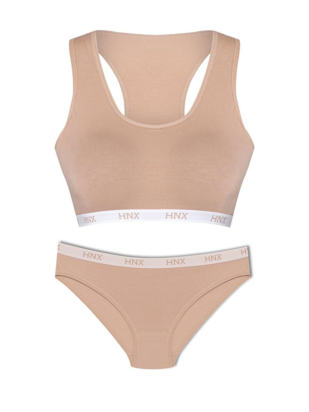 Kahverengi Pamuklu Büstiyer ve Külot Kadın İç Giyim Takım 2'li