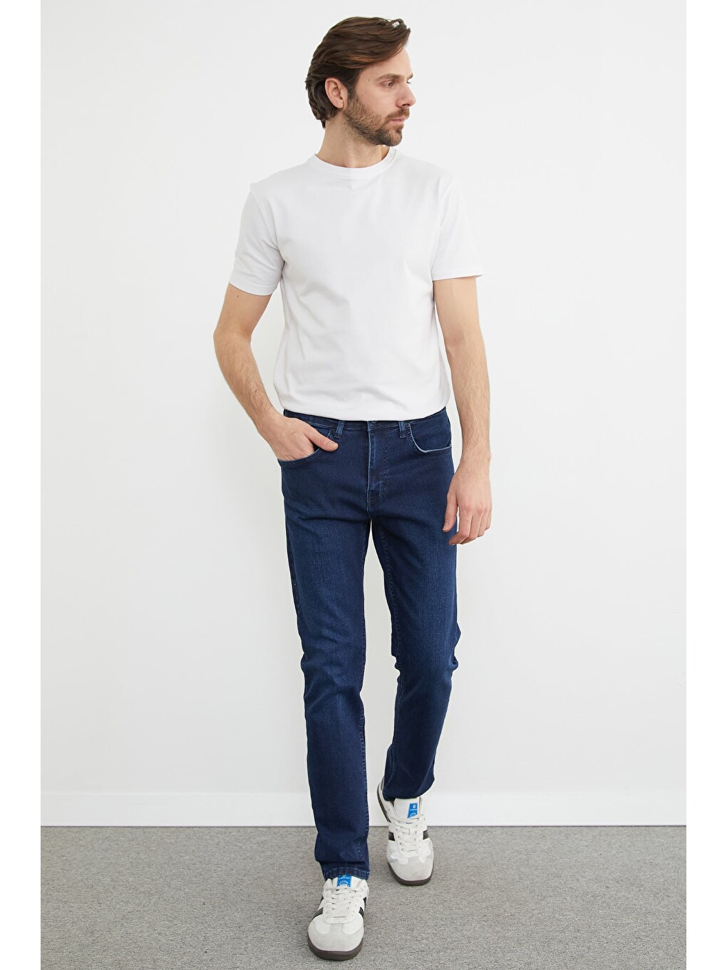 Lacivert Regular Fit Normal Bel Jean-3