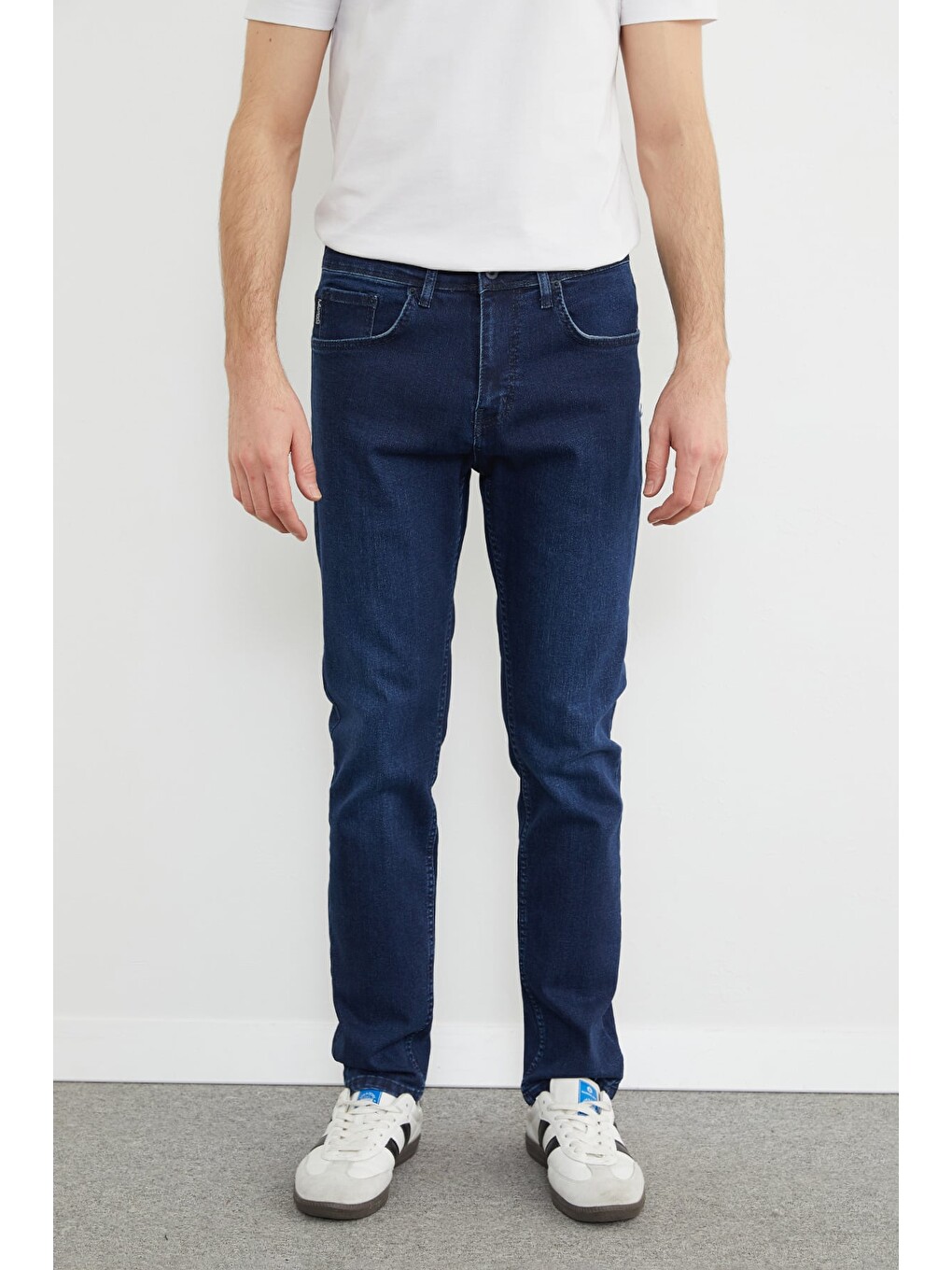 Lacivert Regular Fit Normal Bel Jean-4