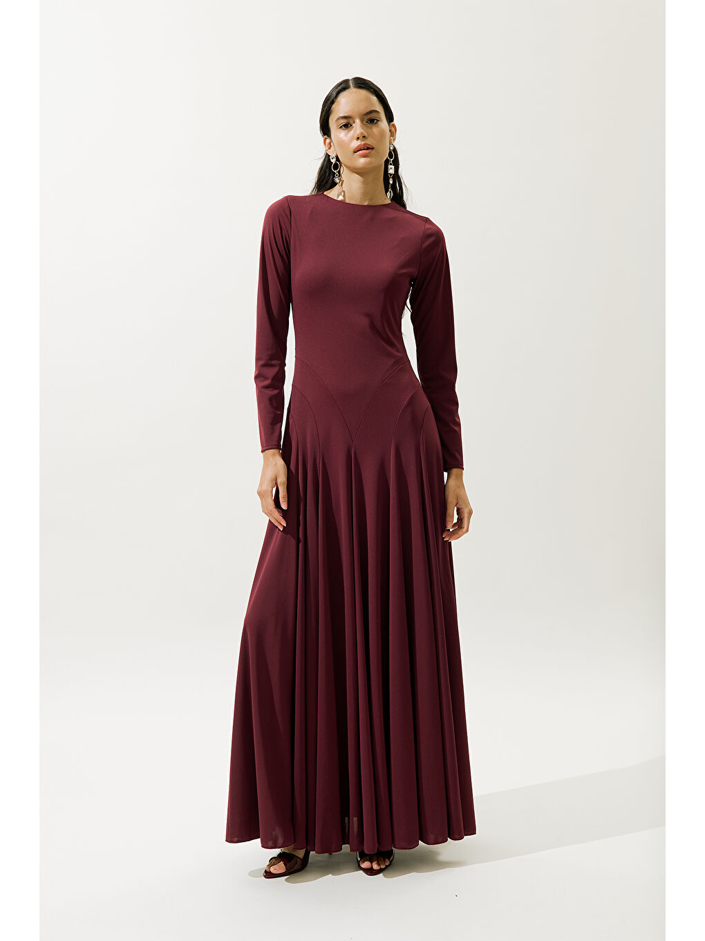 Asıa Abiye Elbise Bordo