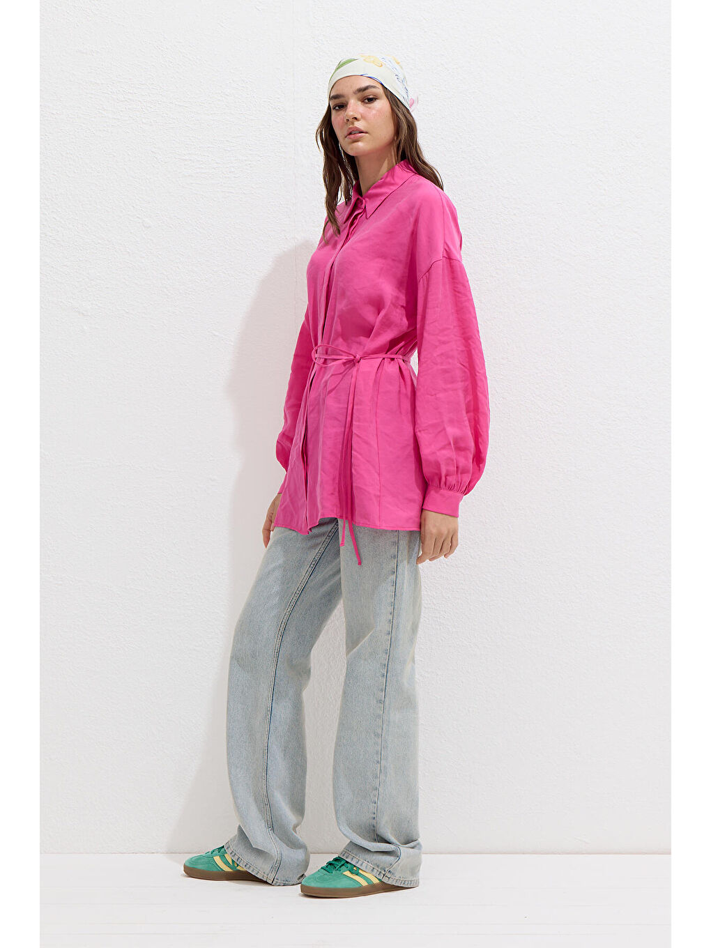 Lyocell Rahat Gömlek Pembe-3