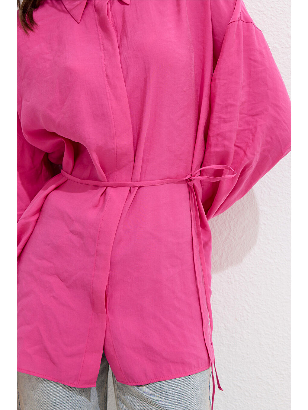 Lyocell Rahat Gömlek Pembe-4