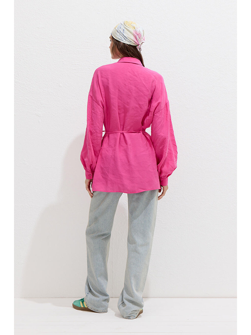 Lyocell Rahat Gömlek Pembe-5