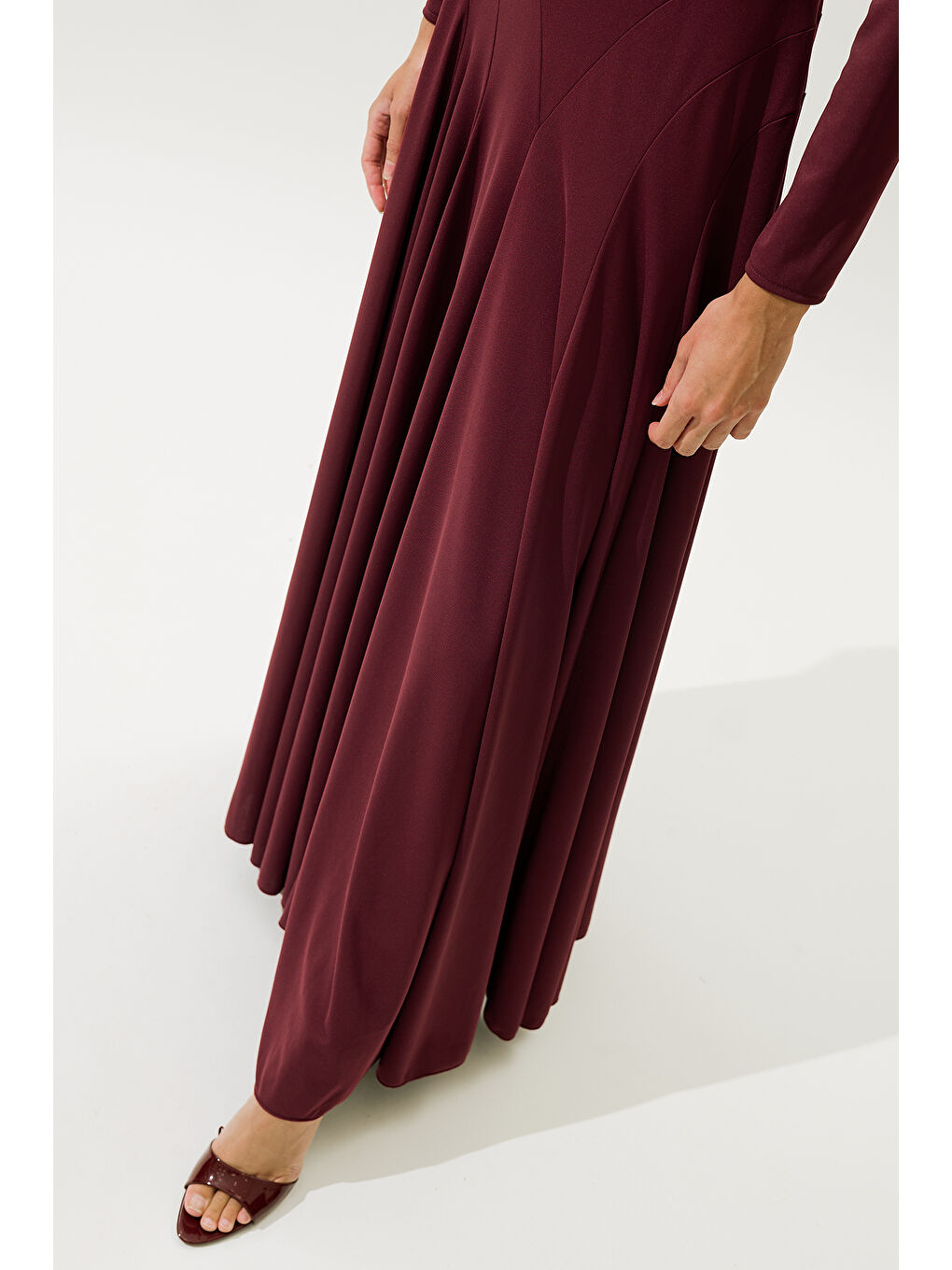 Asıa Abiye Elbise Bordo-3