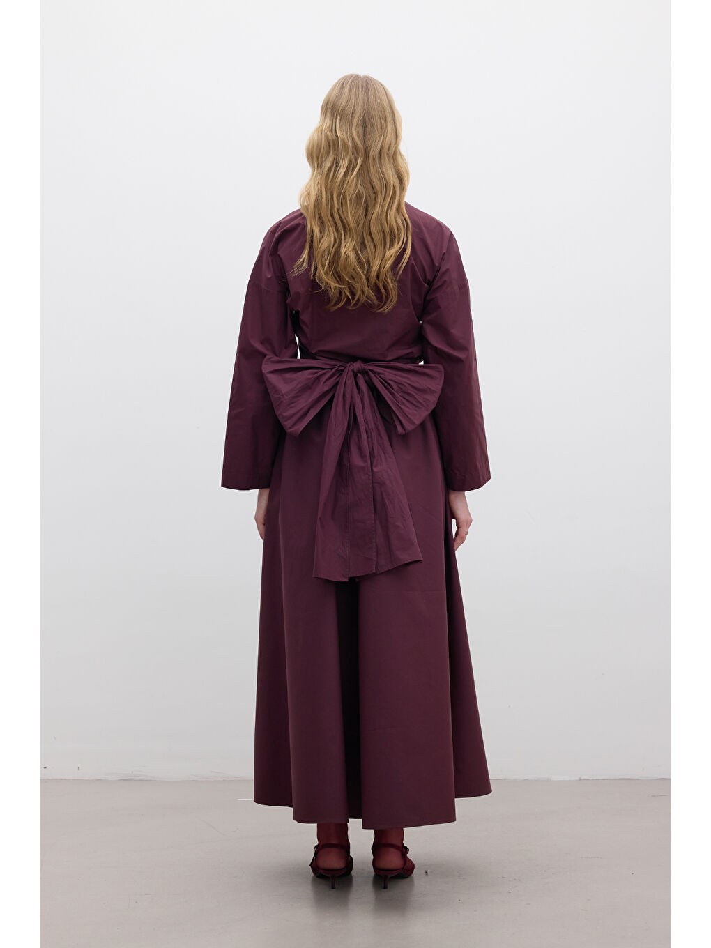 Volanlı Premıum Etek Bordo-5