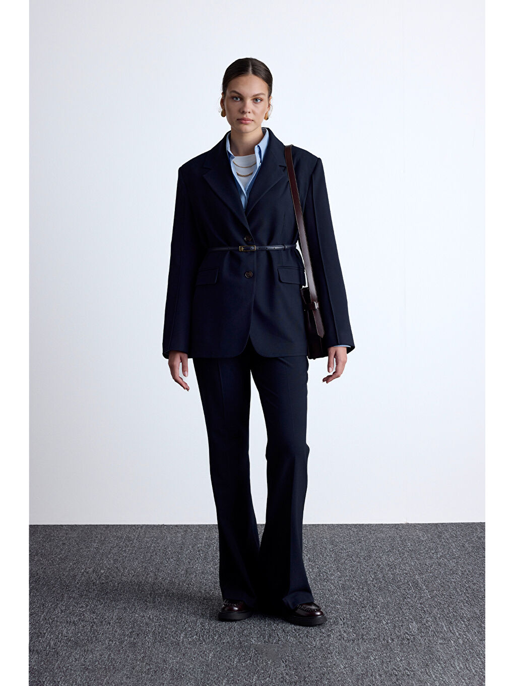 Klasik Kesim Blazer Ceket Lacivert-2