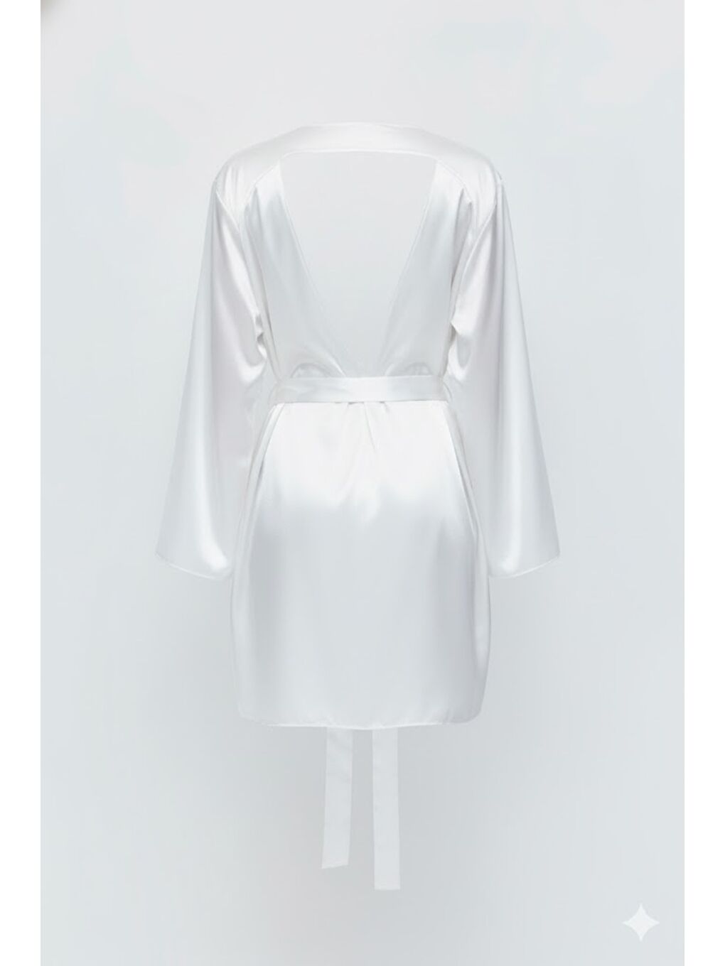 Sırt Detay Uzun Kol Saten Sabahlık 091 Ekru-1