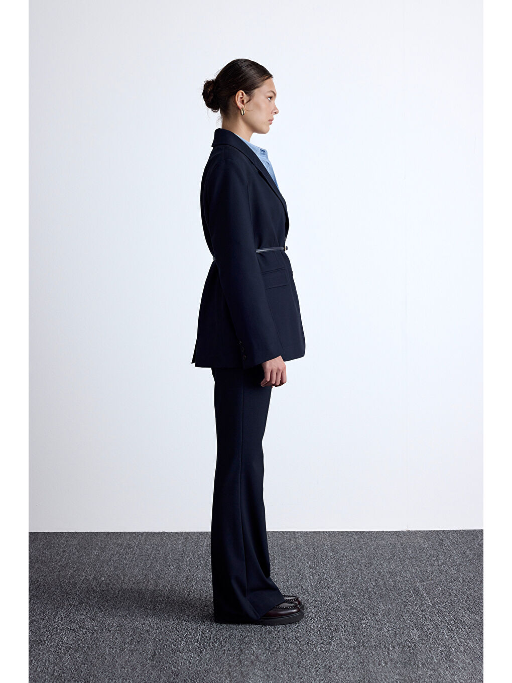 Klasik Kesim Blazer Ceket Lacivert-6