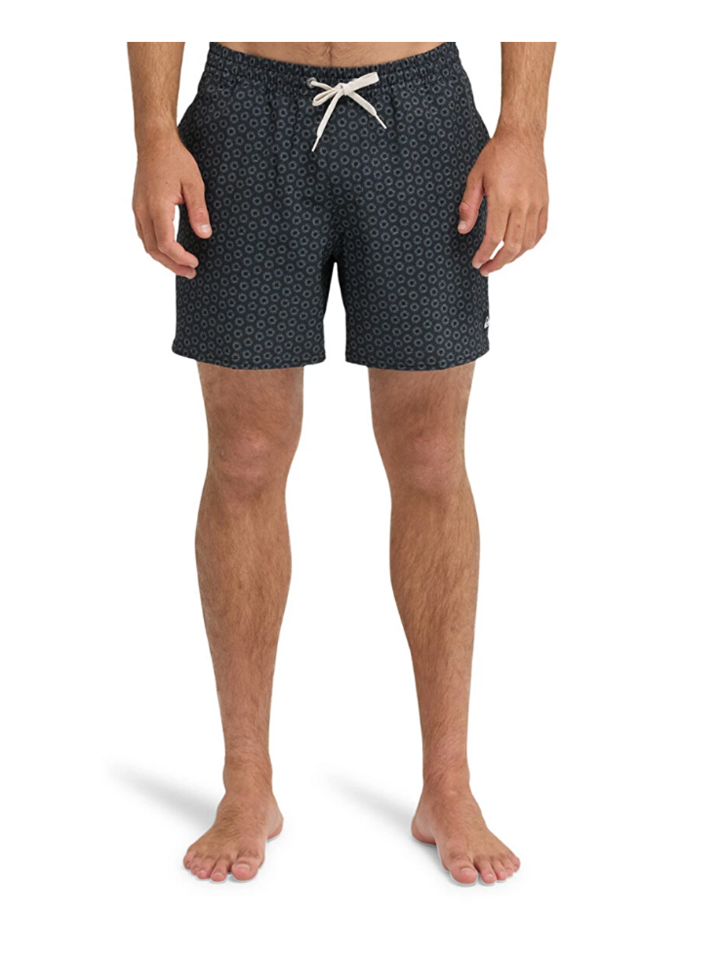Stretch Printed Erkek Siyah Mayo