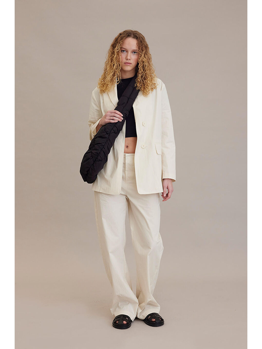 Bej Rahat Blazer Ceket Vanilya