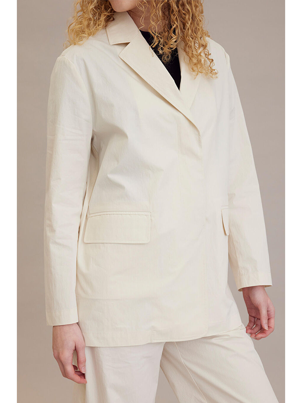 Bej Rahat Blazer Ceket Vanilya-6