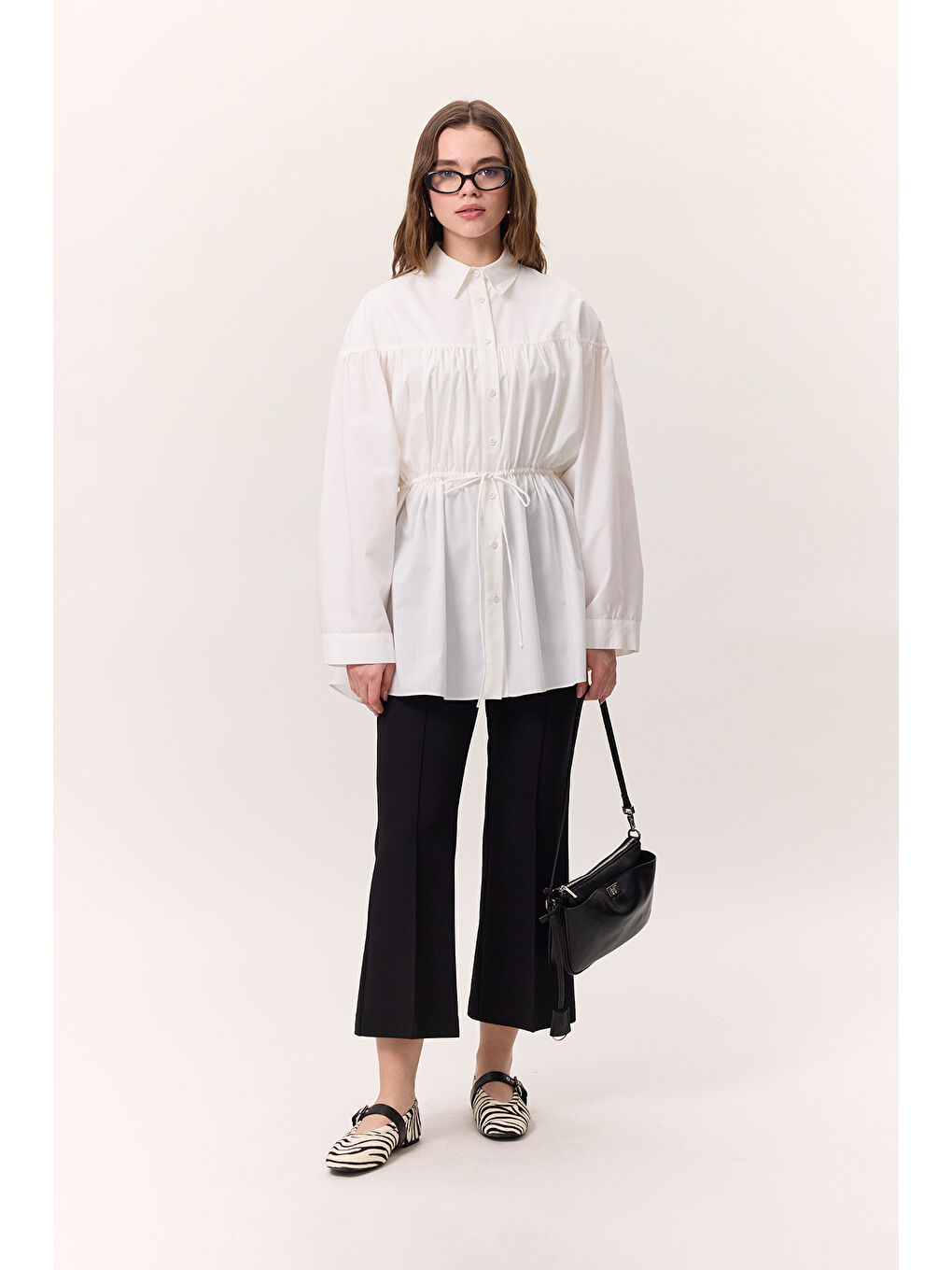 Dikiş Detaylı Flare Pantolon Siyah