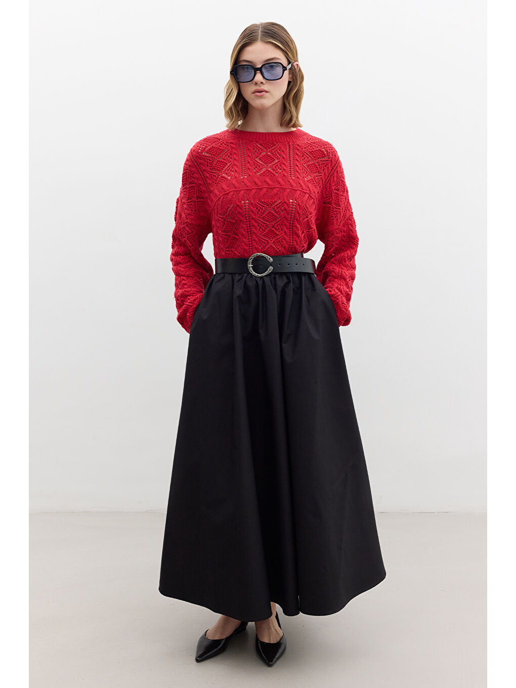 Volanlı Premıum Etek Siyah-1