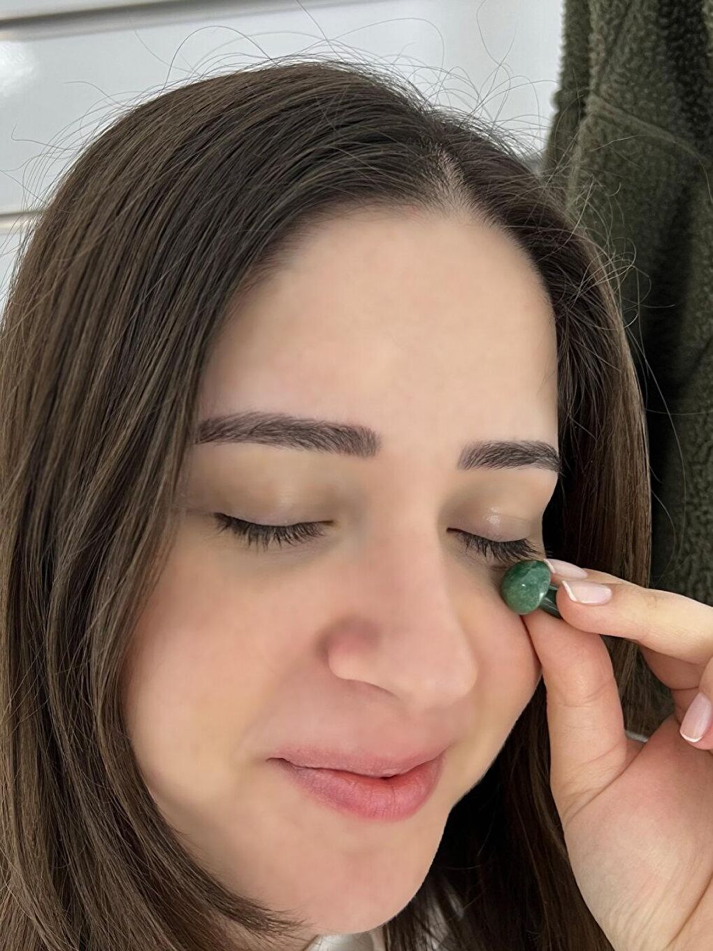 Aventurin Taşı Göz Altı Morlukları ve Kaş İçin Doğal Taş Masaj Taşı Masaj Aleti-3