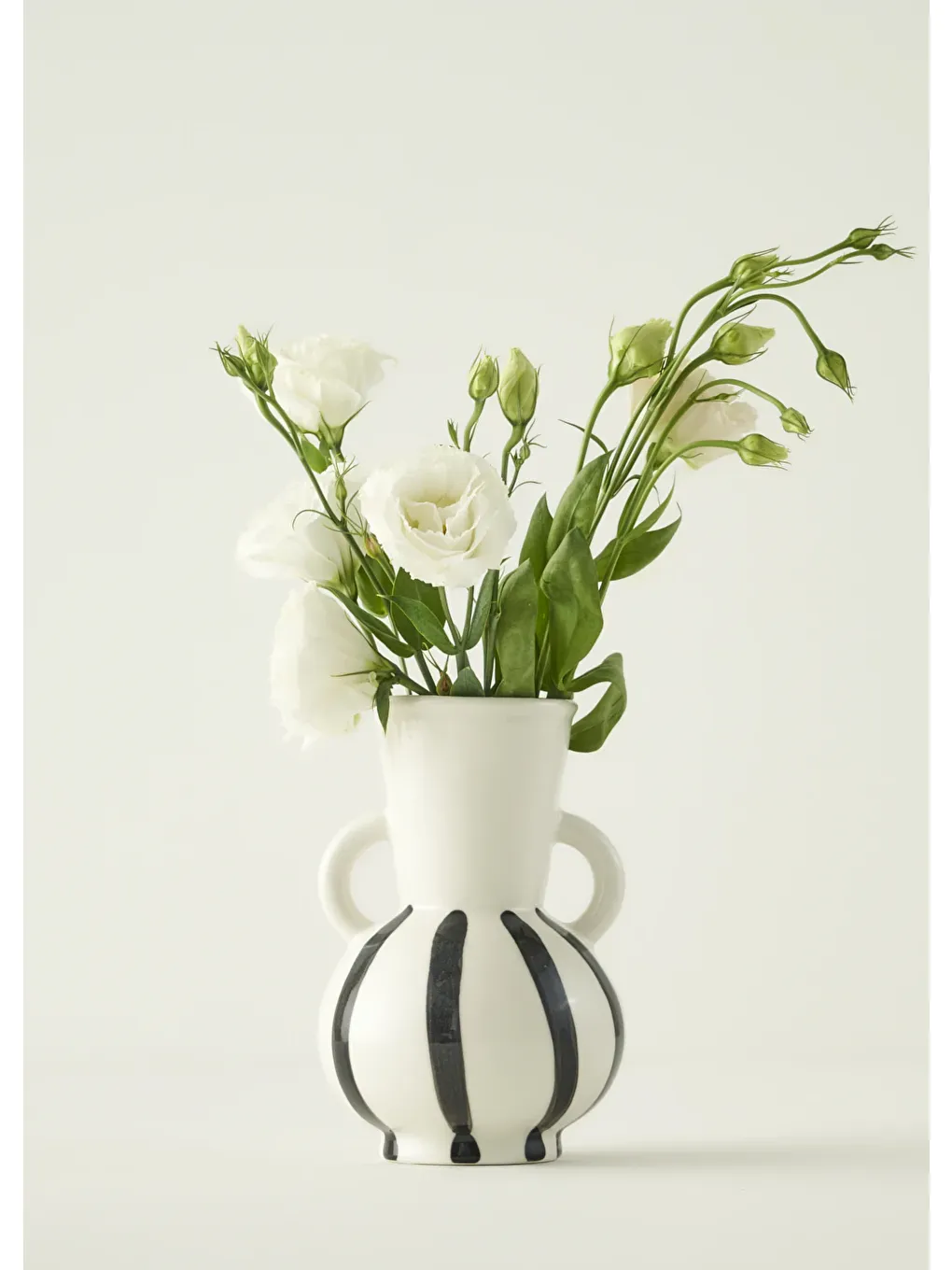 Liora Seramik Vazo Siyah-Beyaz (12x12x18 cm)