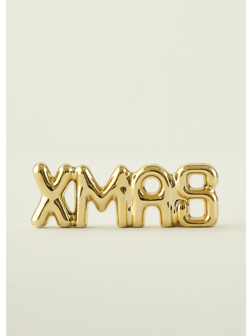Sarı Xmas Yılbaşı Dekoratif Obje Gold (18x2x6 cm)-1
