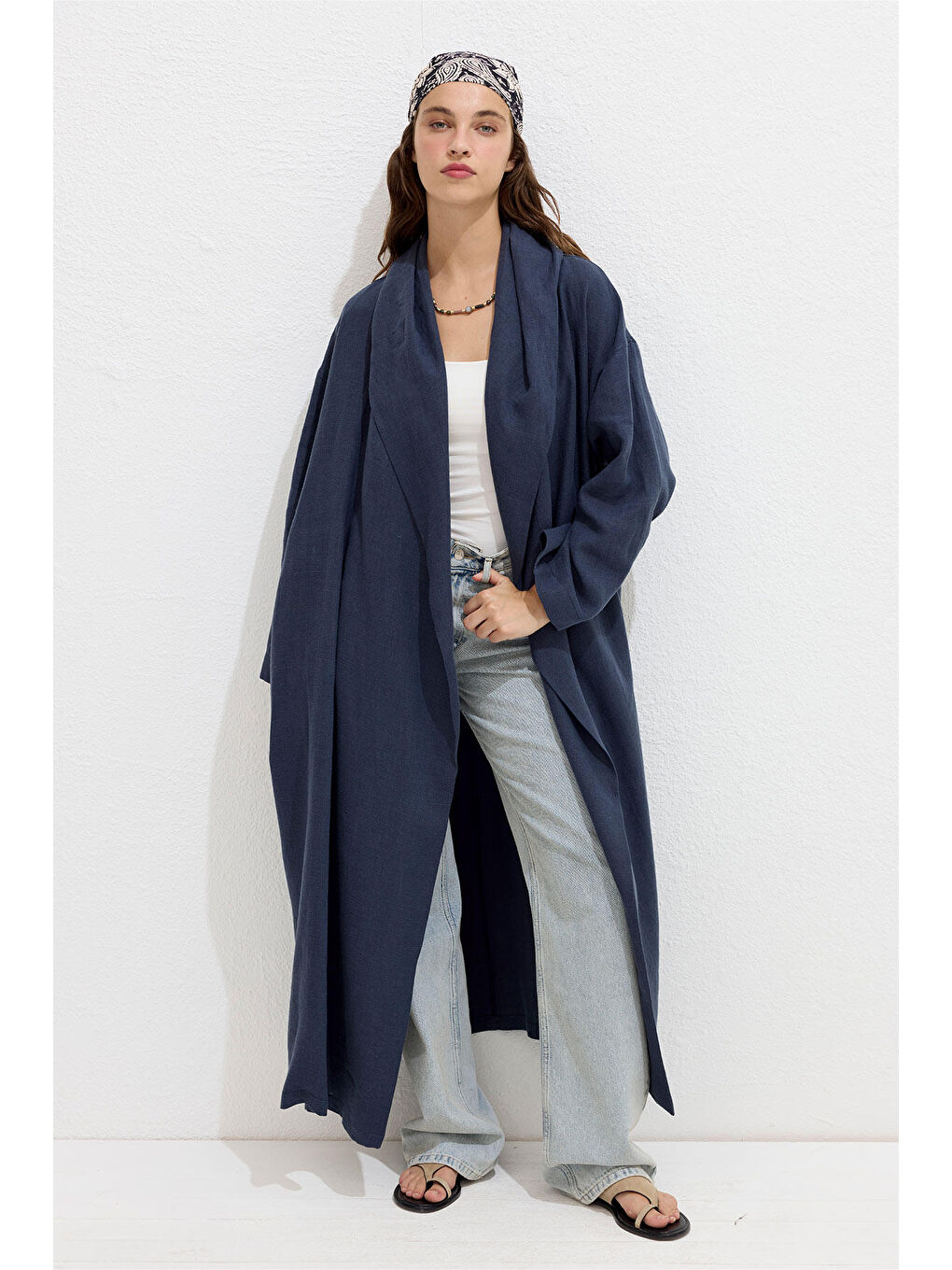 Kapüşonlu Ktrençkot Lacivert-3