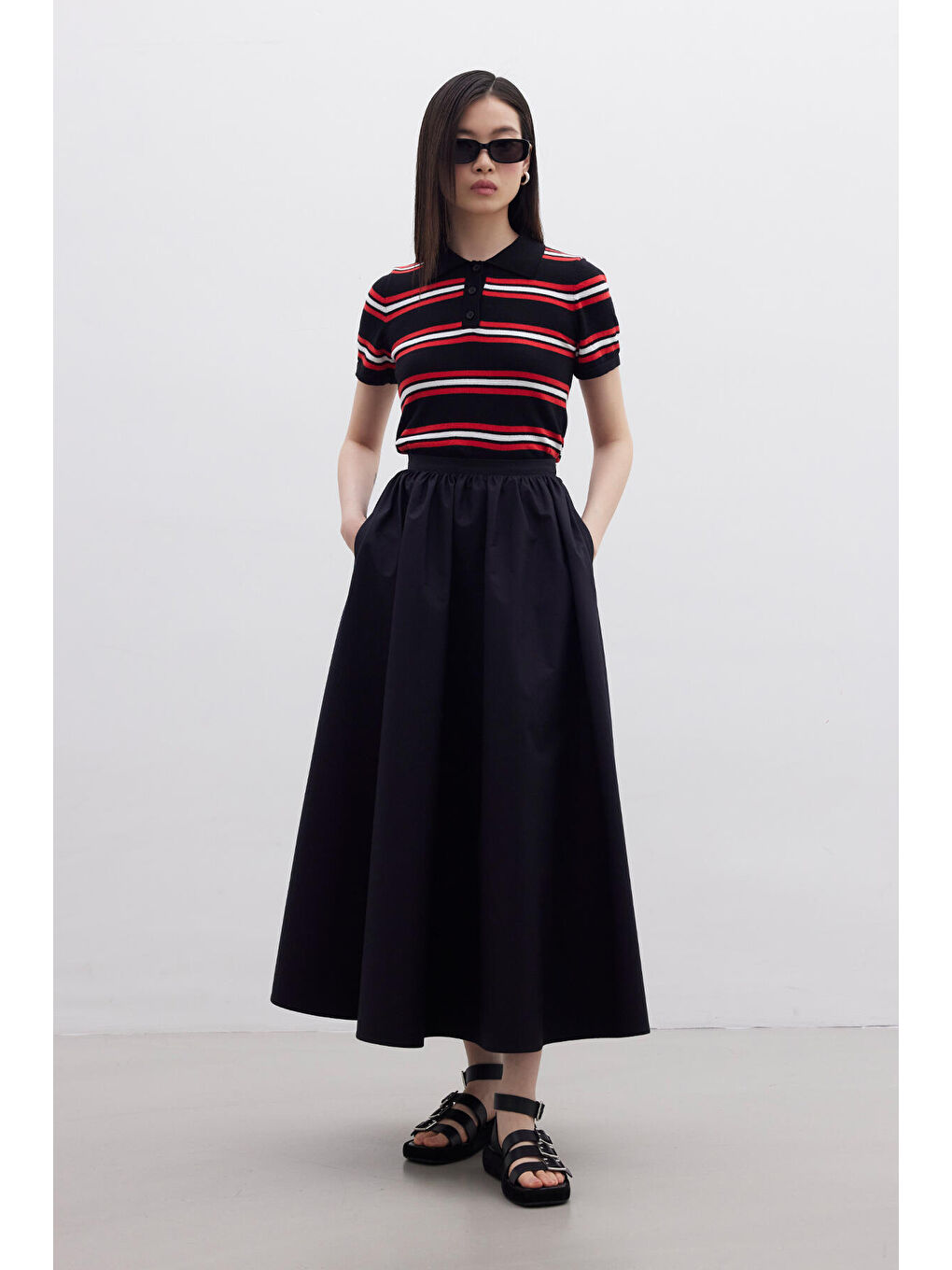 Volanlı Premıum Etek Siyah-4