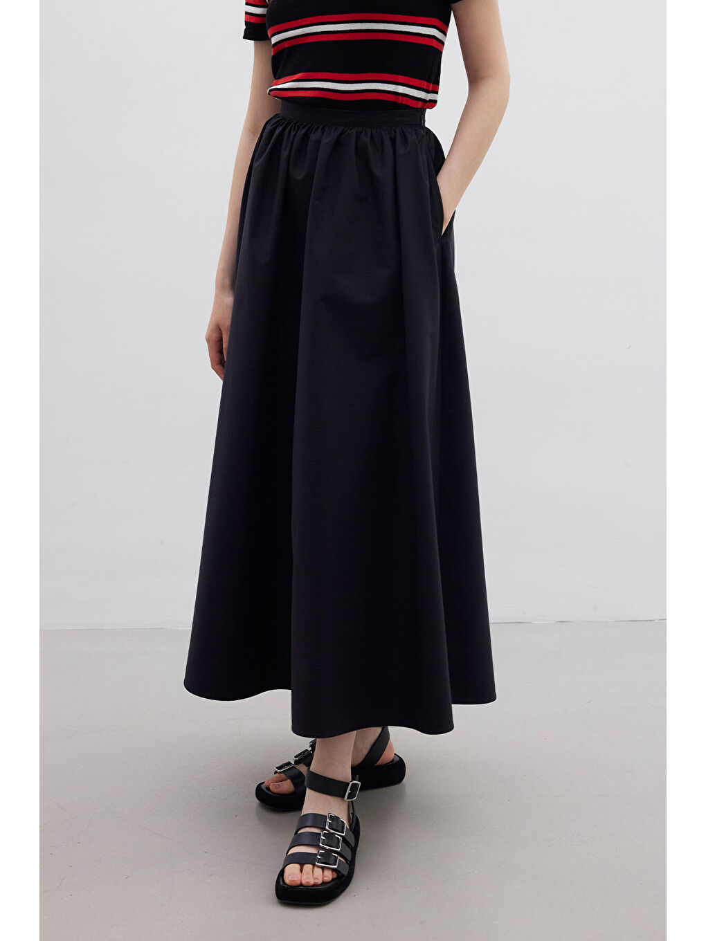 Volanlı Premıum Etek Siyah-5