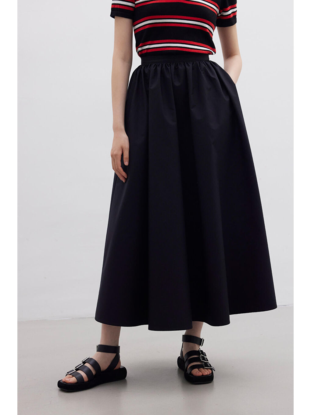 Volanlı Premıum Etek Siyah-6