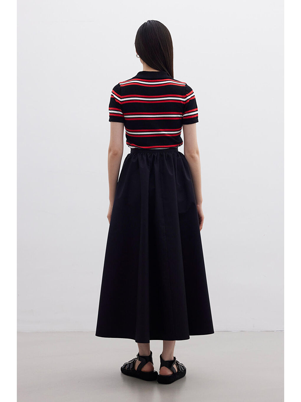 Volanlı Premıum Etek Siyah-7