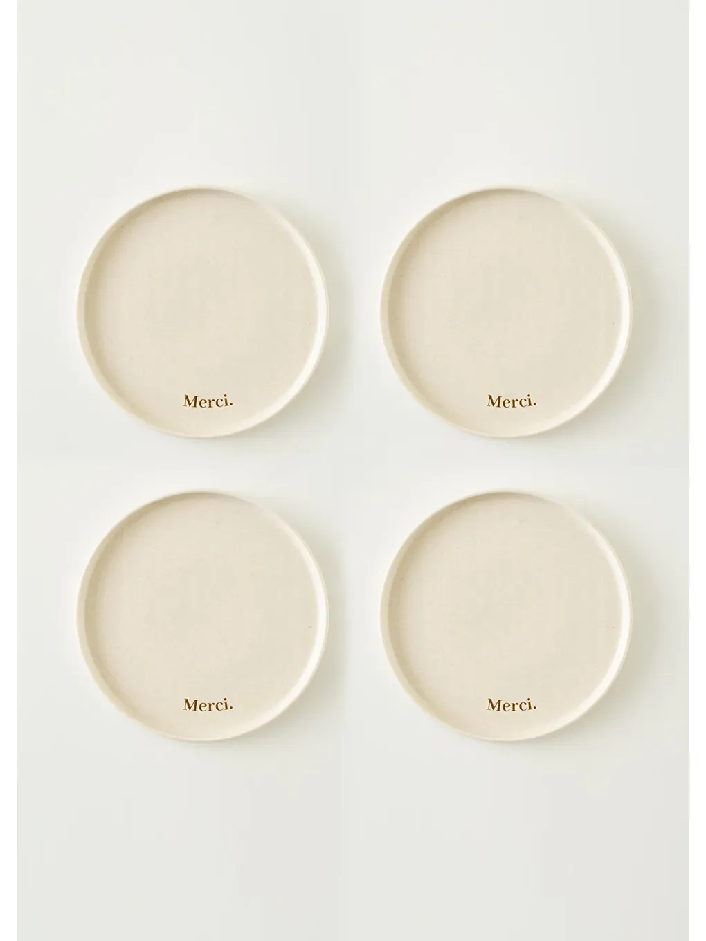 Ekru Merci Porselen Servis Tabağı  4'lü Krem (25 cm)