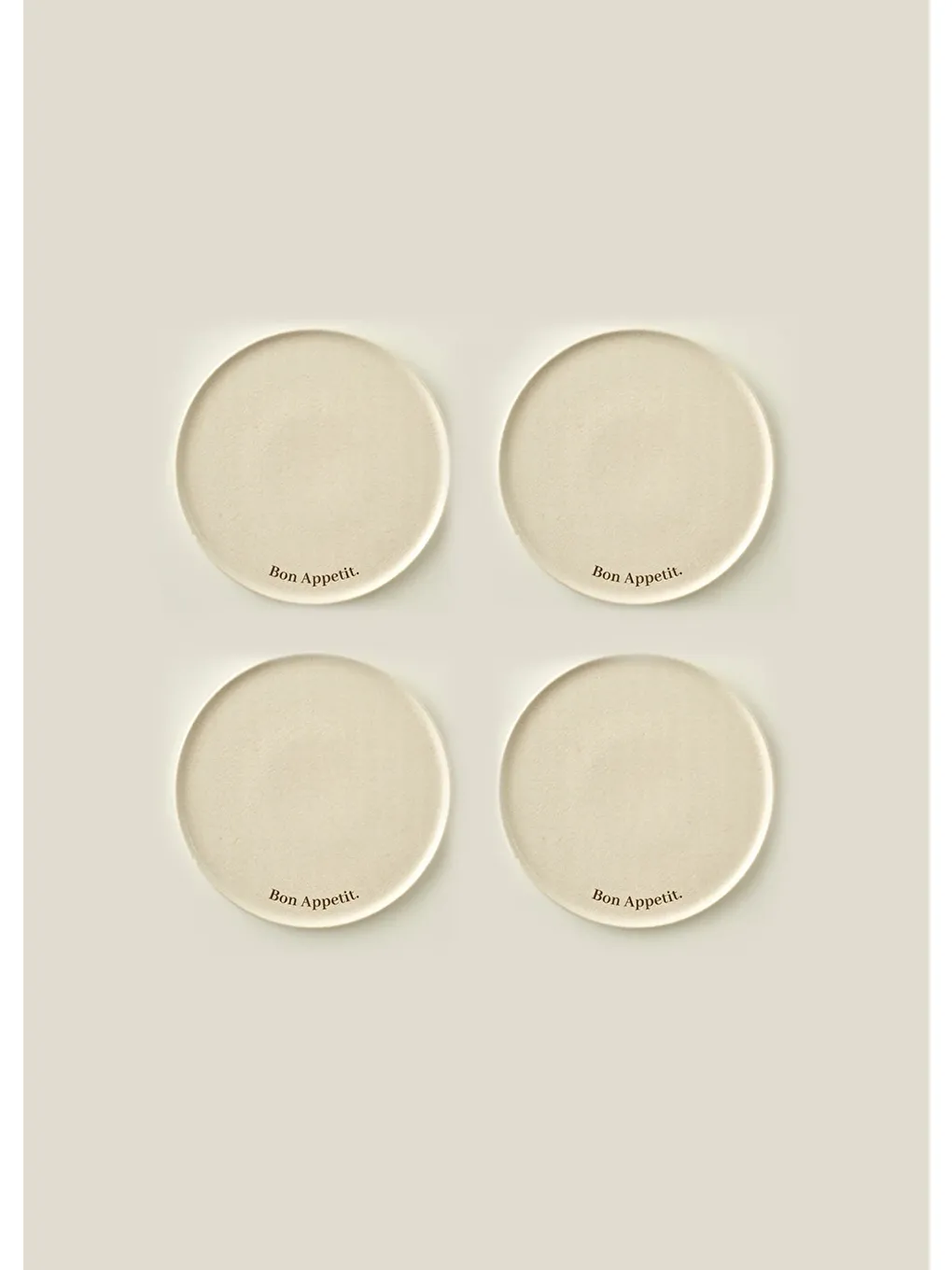 Ekru Bon Appetit Porselen Pasta Tabağı 4'lü Krem (21 cm)