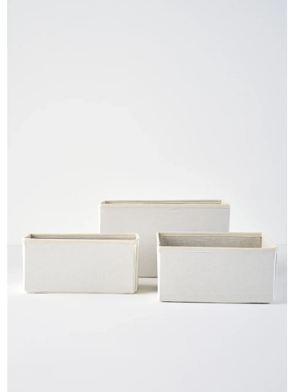 Bej Ella Katlanabilir Organizer Sepet 3'lü Naturel