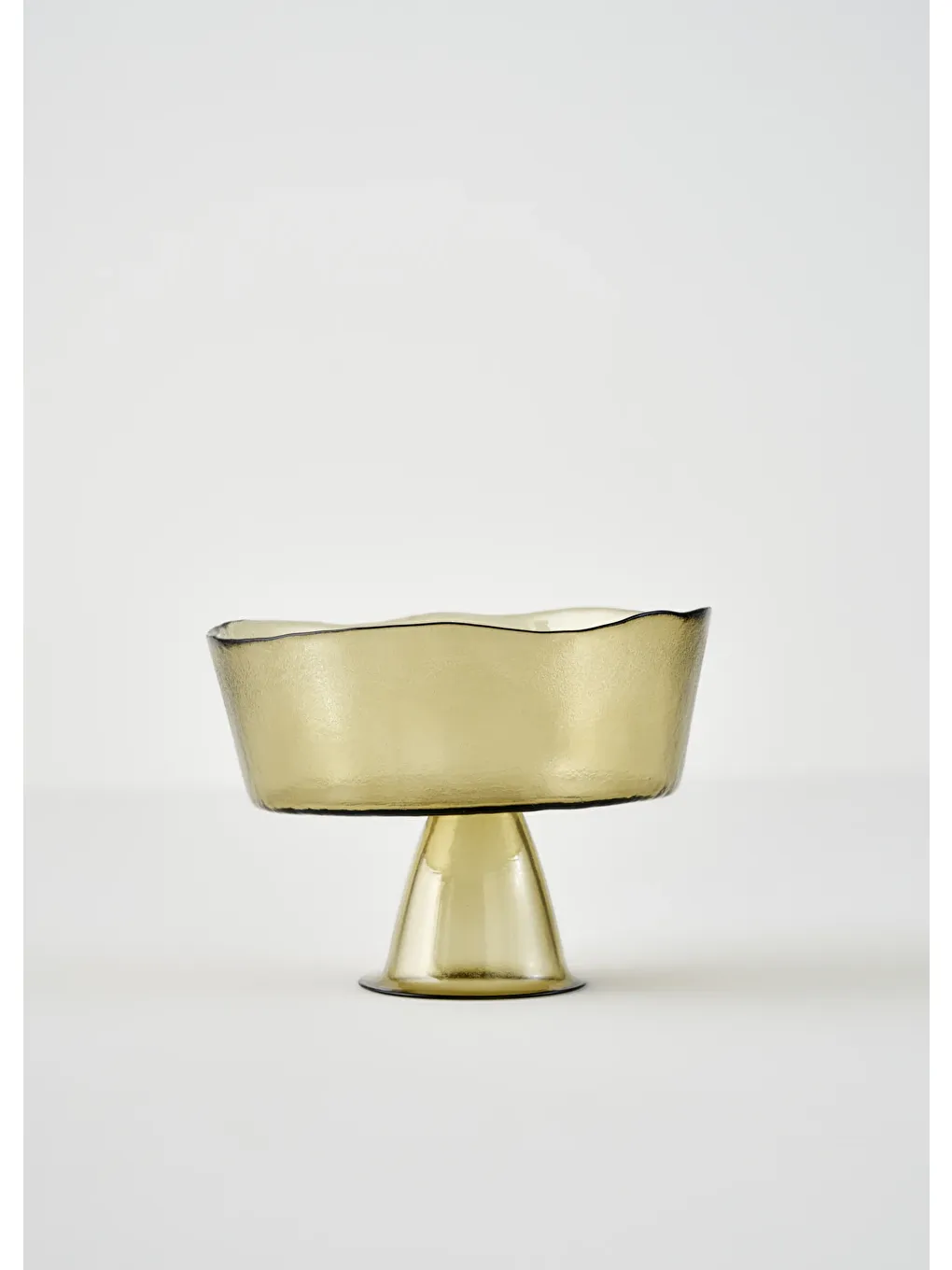 Geo Ayaklı Cam Sunum Kasesi Yeşil (21x16 cm)