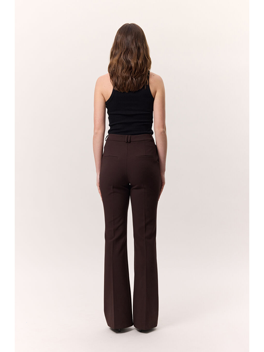 Premıum Flare Paça Fıt Pantolon Kahverengi-7