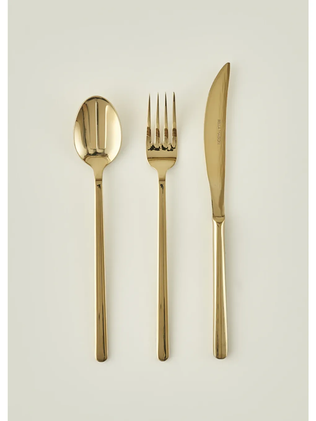 Sarı Milano 18 Parça Tatlı Çatal Kaşık Bıçak Seti Gold