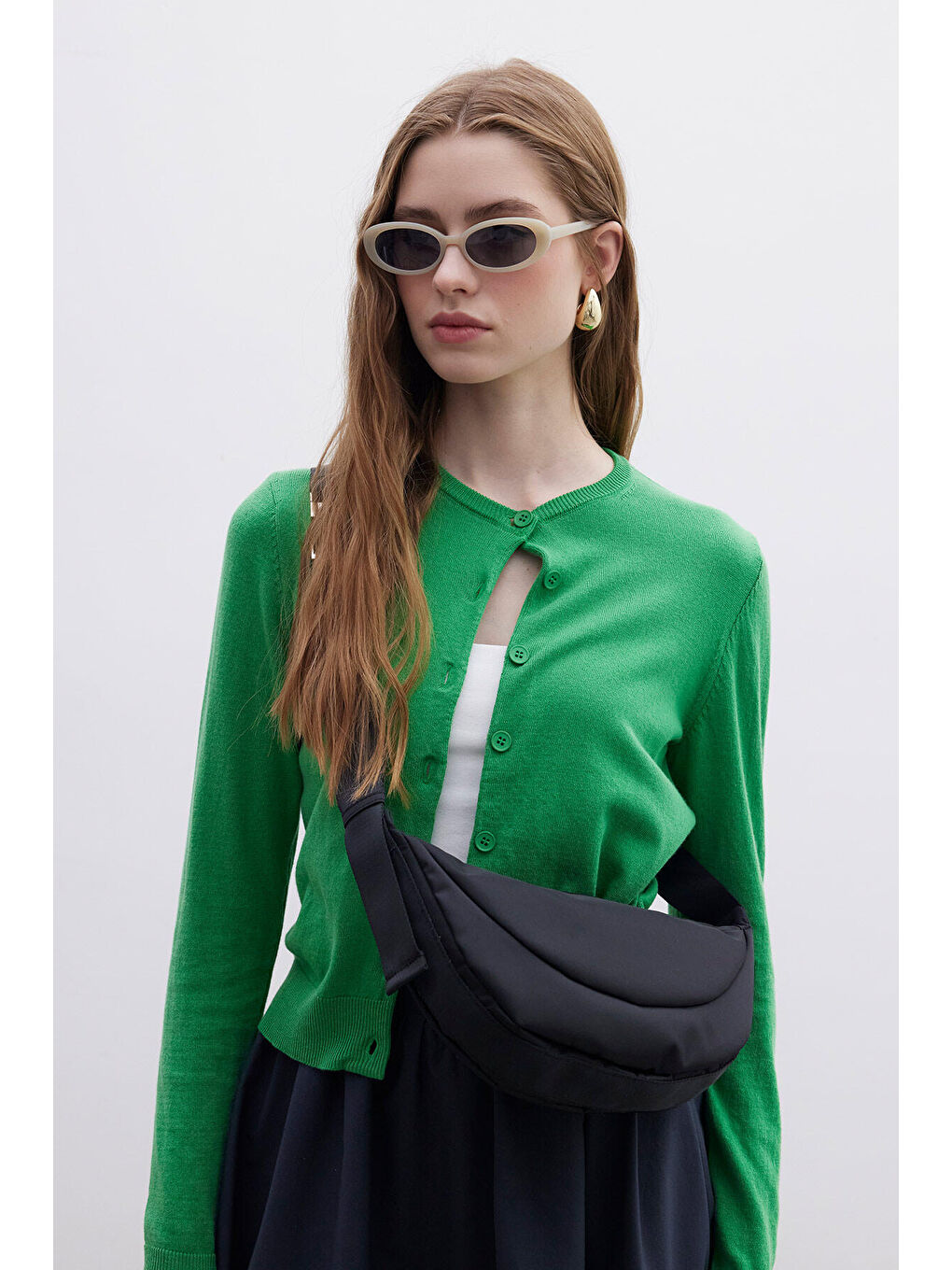 Lexa Metal Tokalı Çapraz Çanta Siyah-2