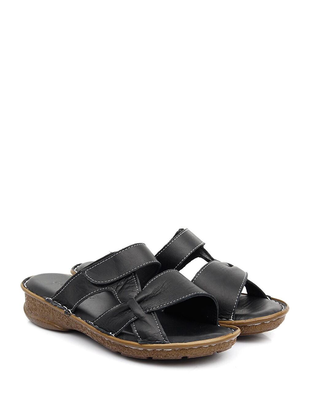 Siyah SİYAH  Hakiki Deri Dolgu Taban Kadın Terlik 42350-1