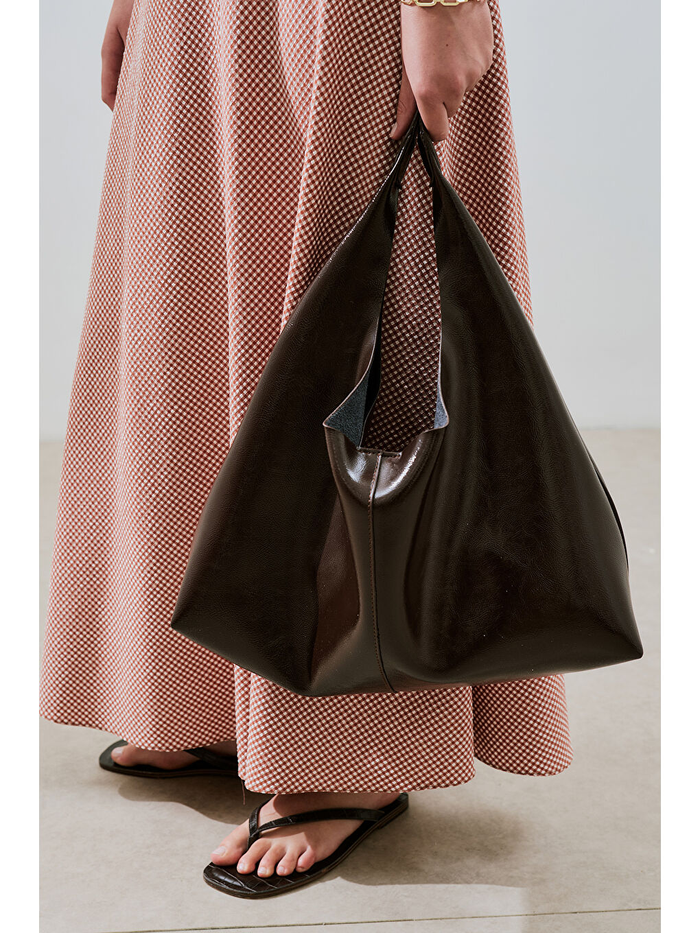 Kahverengi Luna Tote Çanta Acı Kahve-2