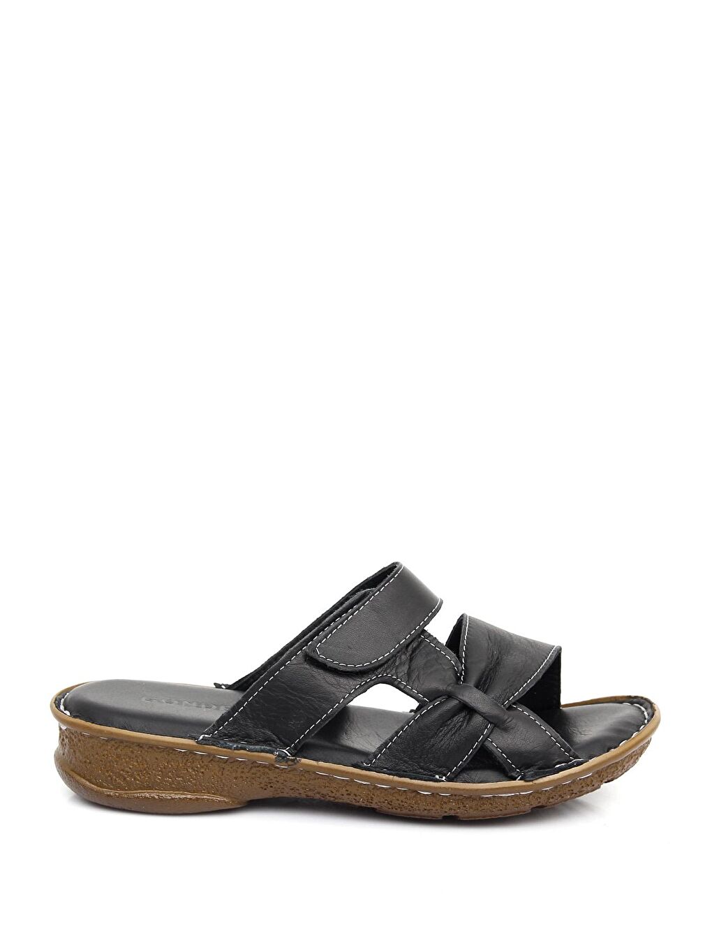 Siyah SİYAH  Hakiki Deri Dolgu Taban Kadın Terlik 42350-3