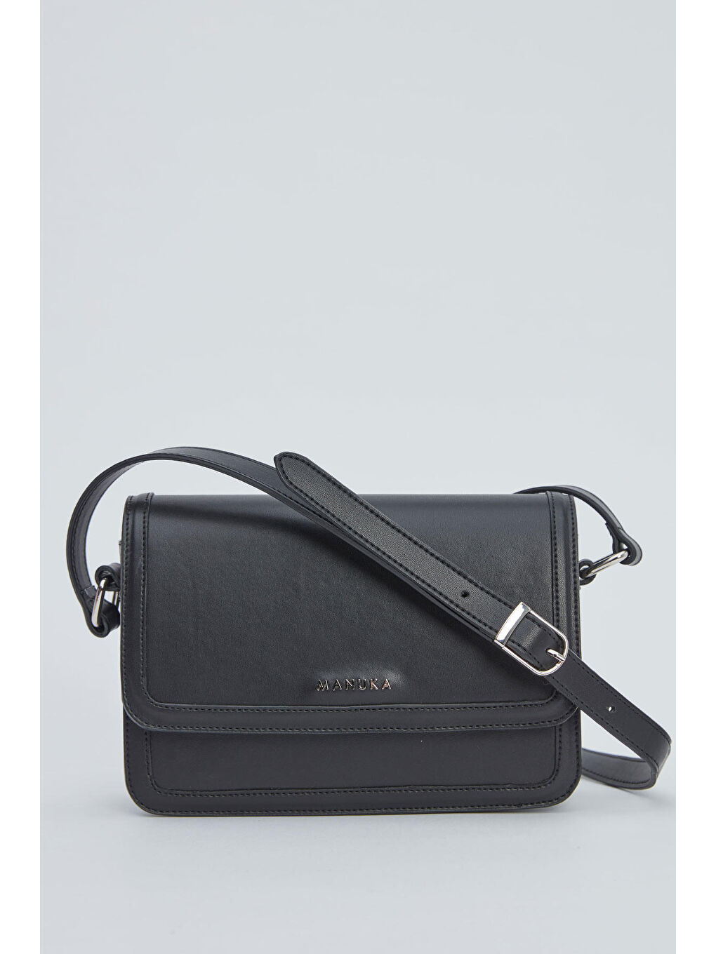 Kapaklı Omuz Çantası Siyah-4