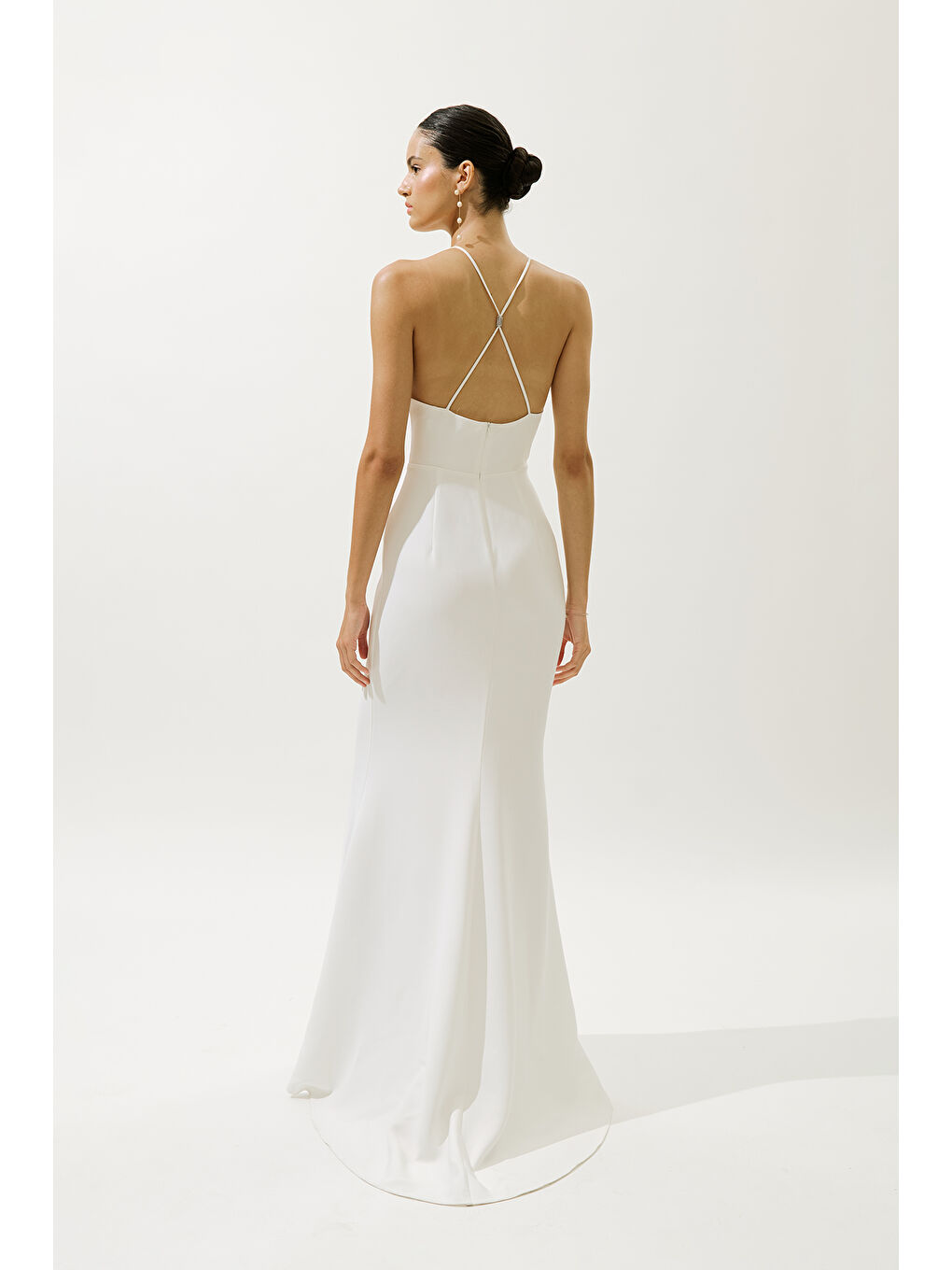 Frances Pelerinli Abiye Elbise Ekru-7