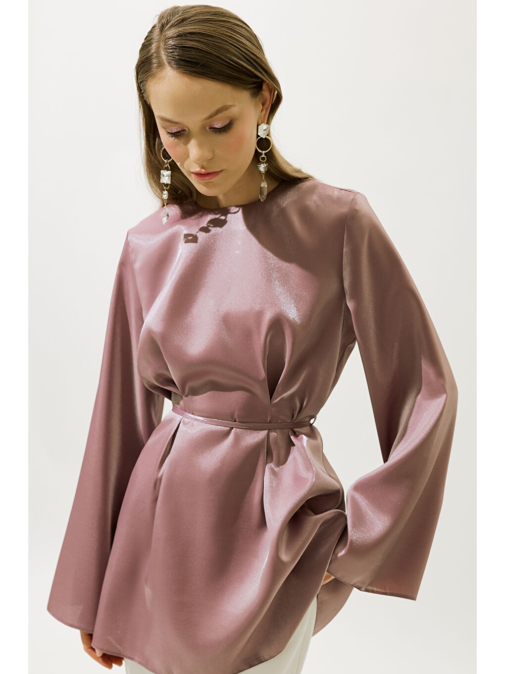 Hana Organze Bluz Lila-2