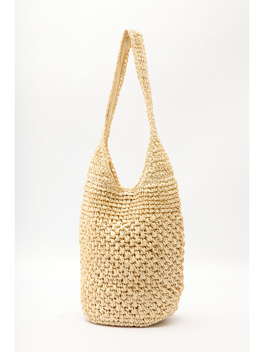 Örgülü Hasır Çapraz Çanta Bej-6