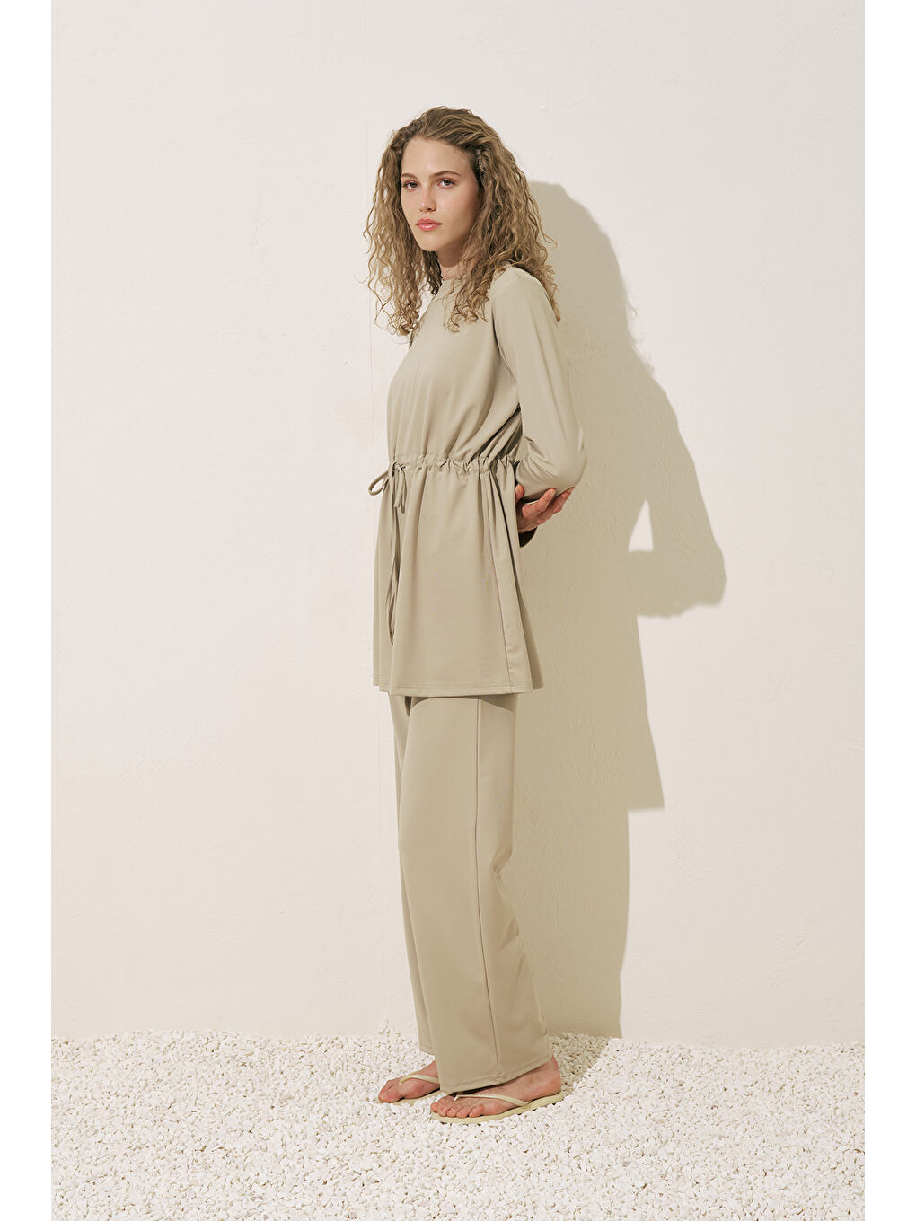 Beli Ayarlamalı Tesettür Mayo Yeşil-5