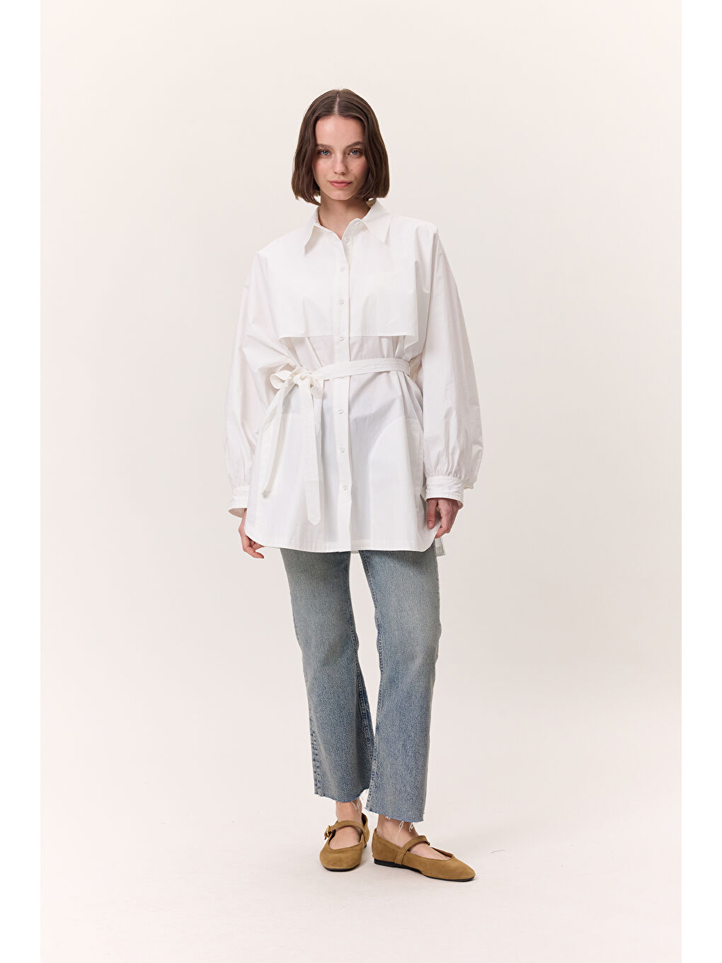 Trenç Tasarım Gömlek Ekru-3