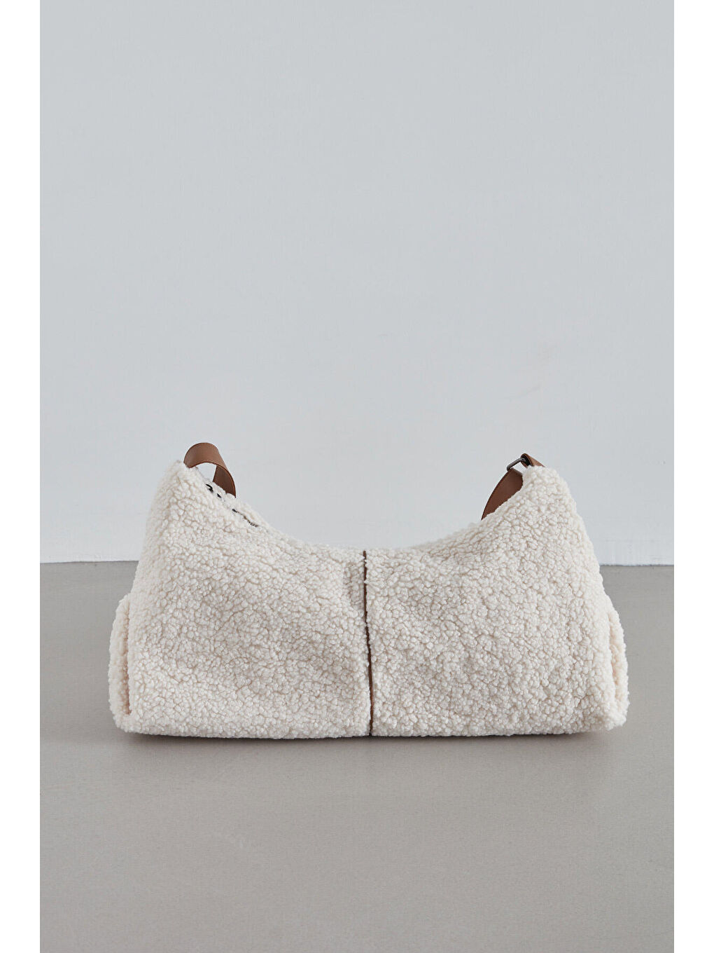 Suni Kürk Tote Çapraz Çanta Bej-3