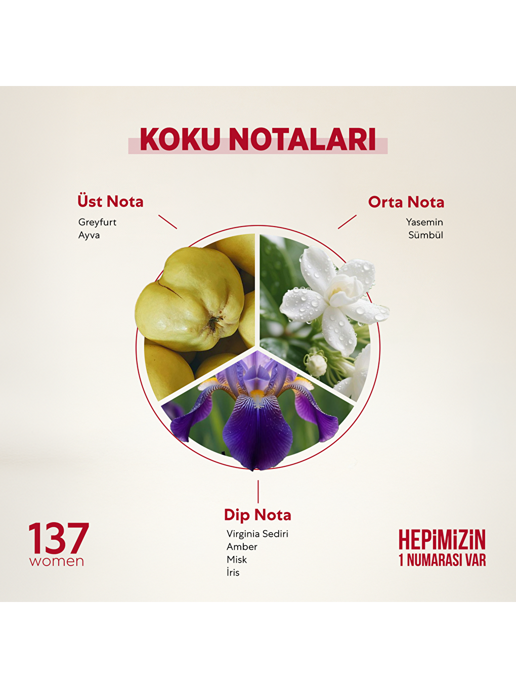 137 Kadın 50ml Parfüm Edp Floral-1