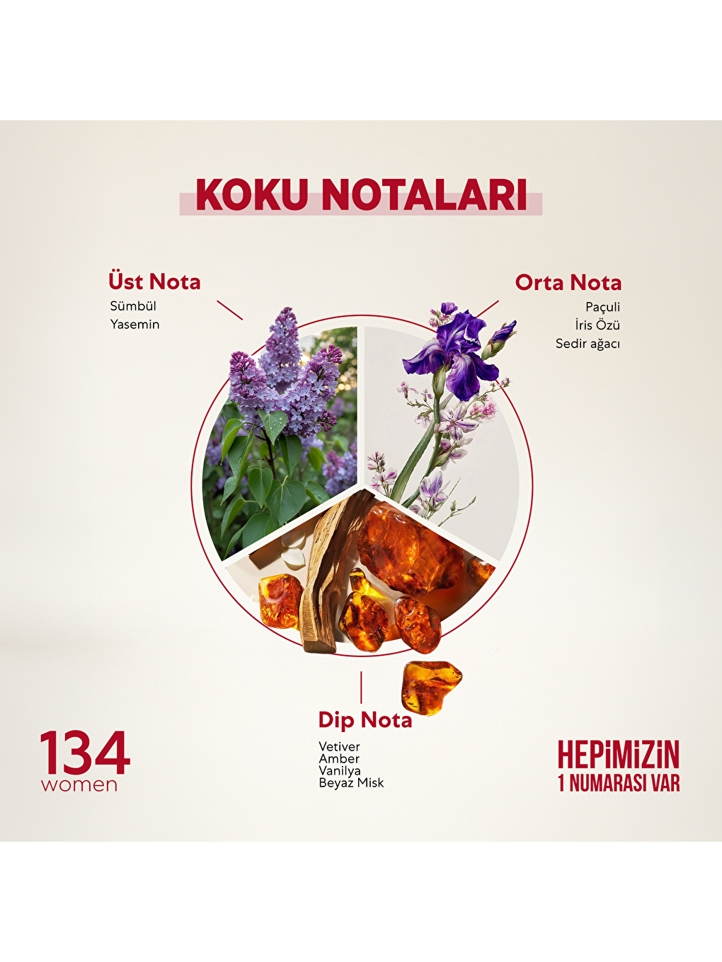 Kadın Parfüm Oryantal Edp 50ml No:134-1
