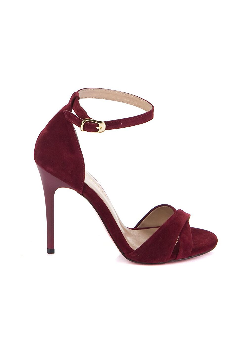 Bordo Süet Kadın Topuklu Ayakkabı 7749113702-1