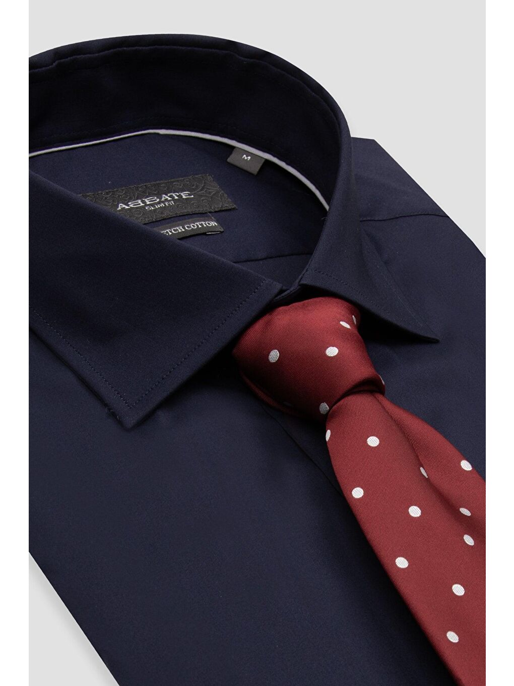 Enzo Poplin Stretch Pamuk Karışımlı Slim Fit Lacivert Klasik Yaka Erkek Düz Gömlek-6