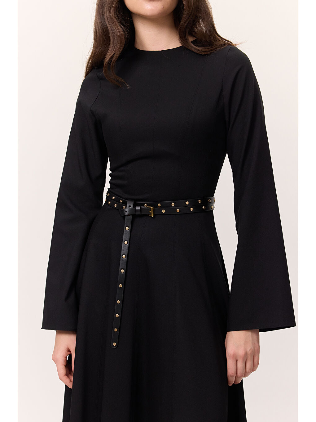 Çift Dolamalı Zımbalı Kemer Siyah-1